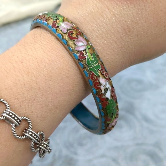 VINTAGE🔥 Cloisonne Bangle - Picture 1 of 16